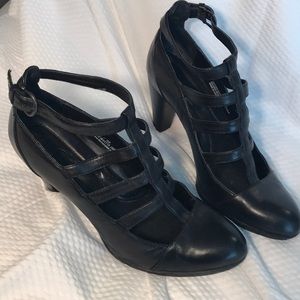 Born Crown black heels with foot foot strapping